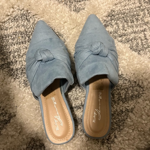 Vintage Havana Dawn Knotted Mule Flat in Soft Blue - Picture 5 of 7